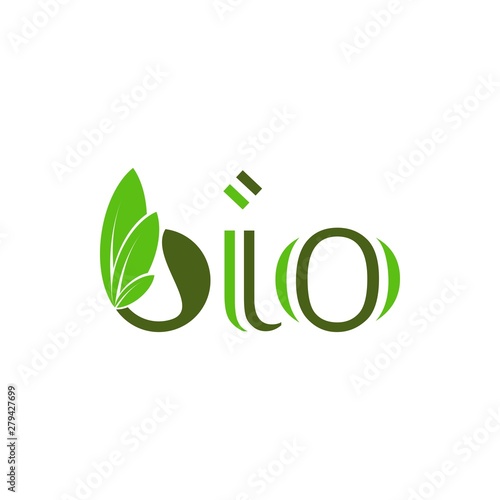 Letter bio with Leaf logo design vector
