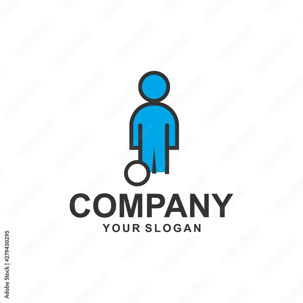 people human logo template design vector illustration silhouette