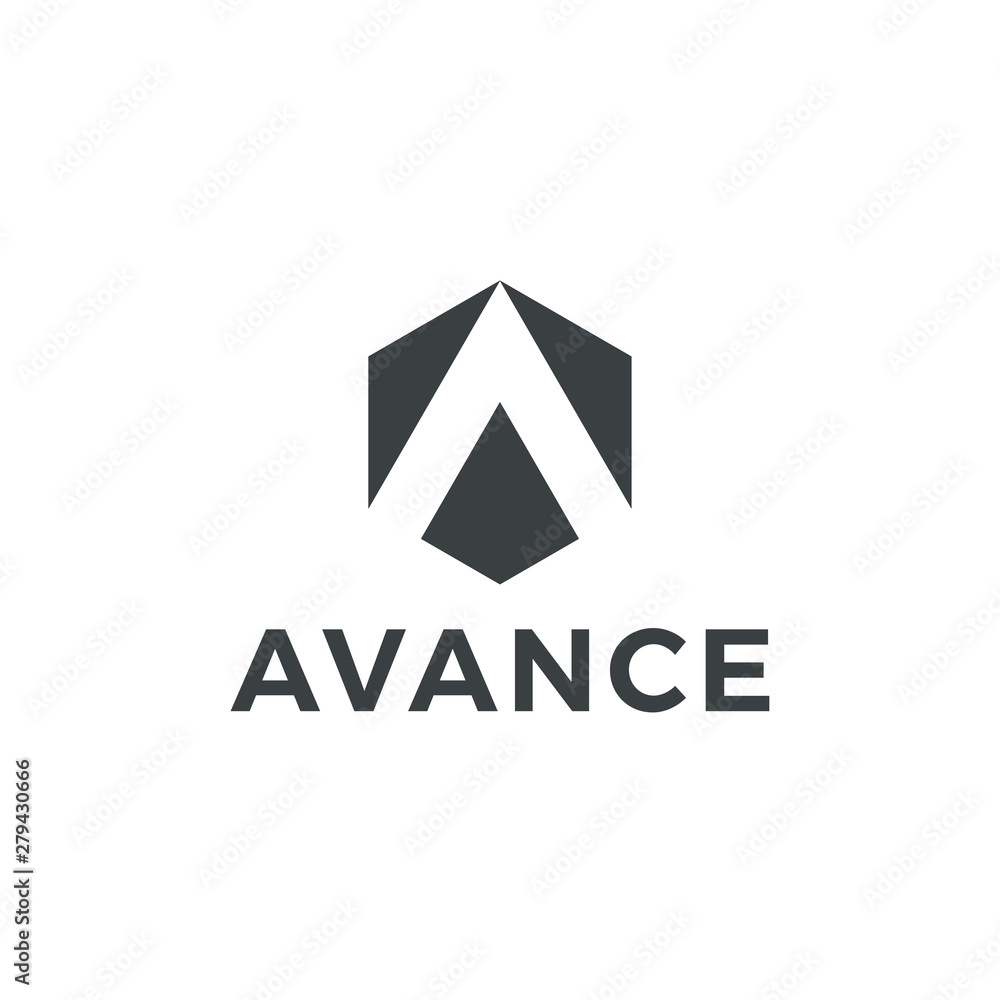 Fototapeta premium Letter A Negative Space Logo Design Template - Vector