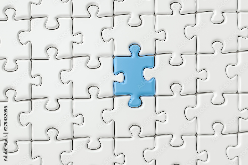 Blank puzzles arranged neatly with white background, 3d rendering. Blank puzzles arranged neatly with white background, 3d rendering.