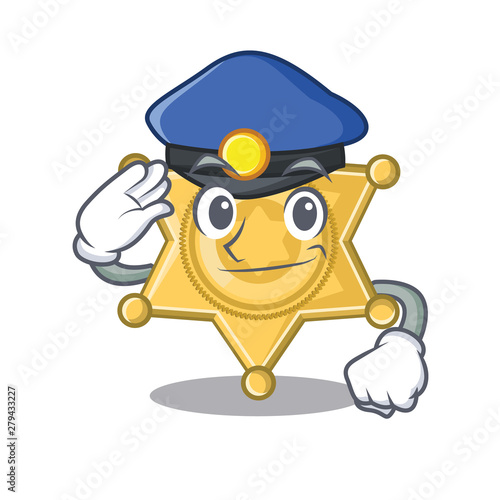 Police star badge police isolated in mascot