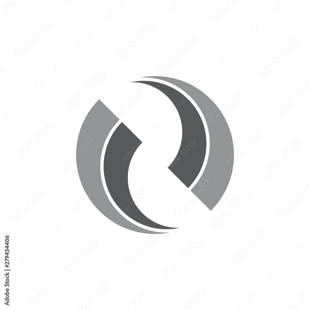 simple geometric rotation curves circle logo vector simple geometric rotation curves circle logo vector