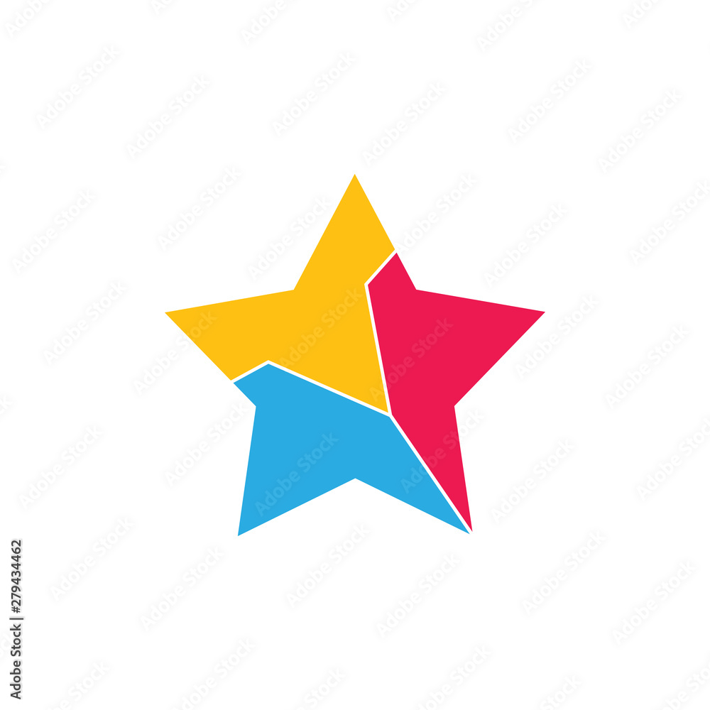 Obraz premium star geometric simple colorful logo vector