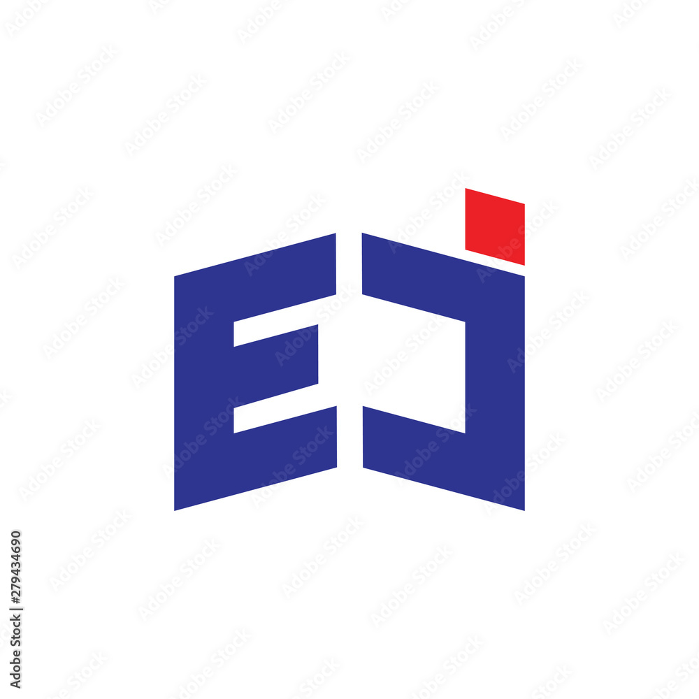 abstract letters ej simple geometric logo vector