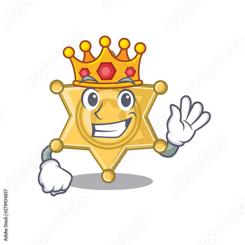 King star police badge on cartoon table