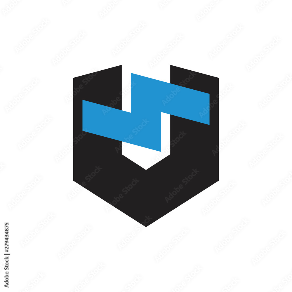 abstract letter vs simple geometric logo vector abstract letter vs simple geometric logo vector