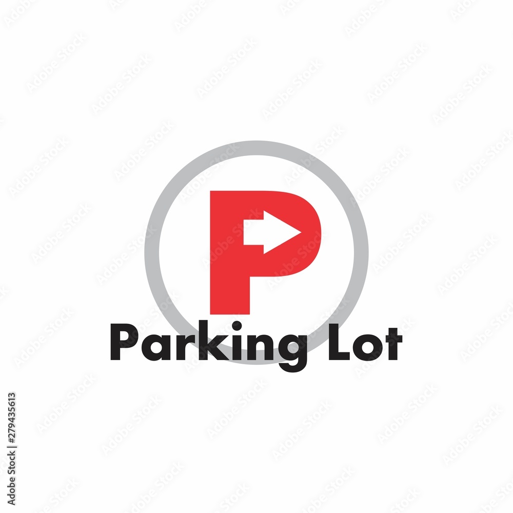 Fototapeta premium letter p parking lot arrow symbol vector