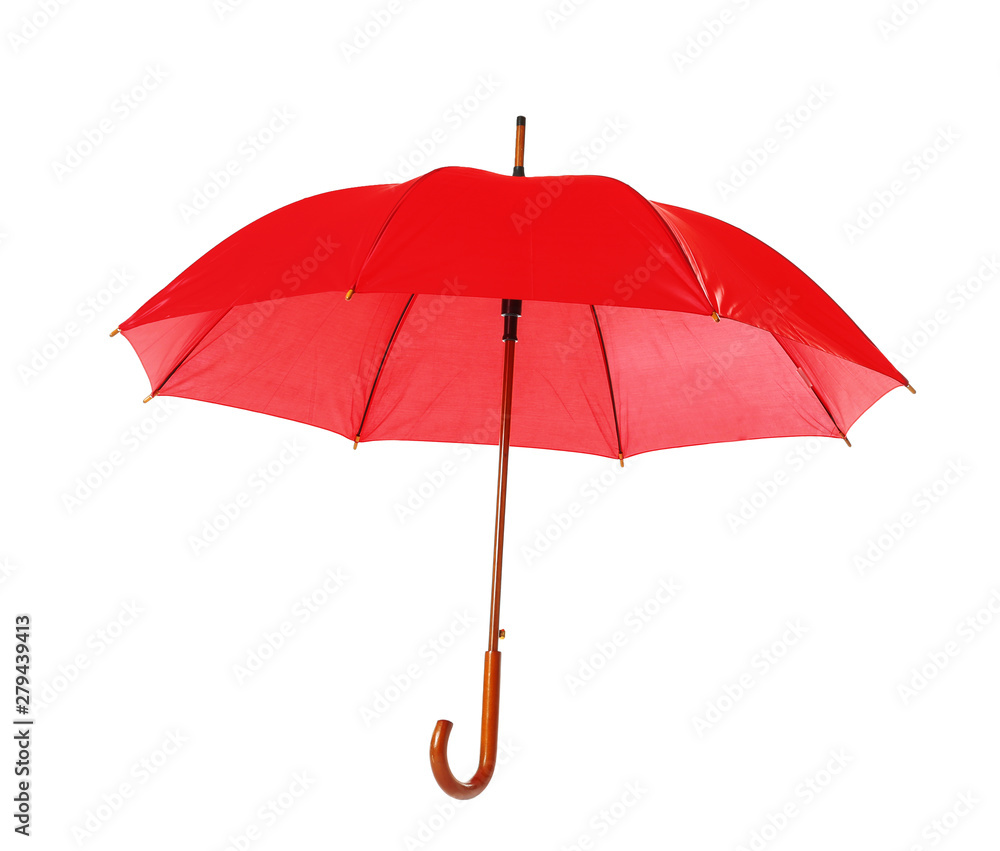 Modern opened red umbrella isolated on white Modern opened red umbrella isolated on white