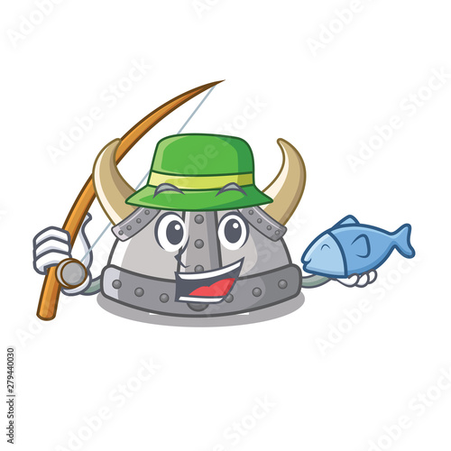 Fishing viking helmet toys on mascot table