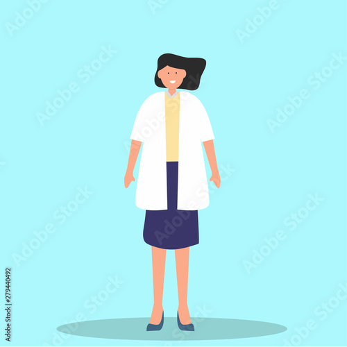 character female doctor. Element for medical information 