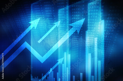 Wallpaper Mural 2d rendering Stock market online business concept. business Graph  Torontodigital.ca