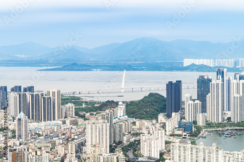 Shenzhen Nanshan District, Shenzhen, China residential real estate and Shenzhen Bay Bridge
