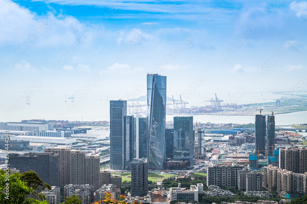 Obraz premium Shenzhen Qianhai Financial Free Trade Zone under construction