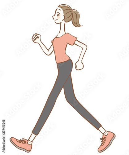 歩いている女性のイラスト