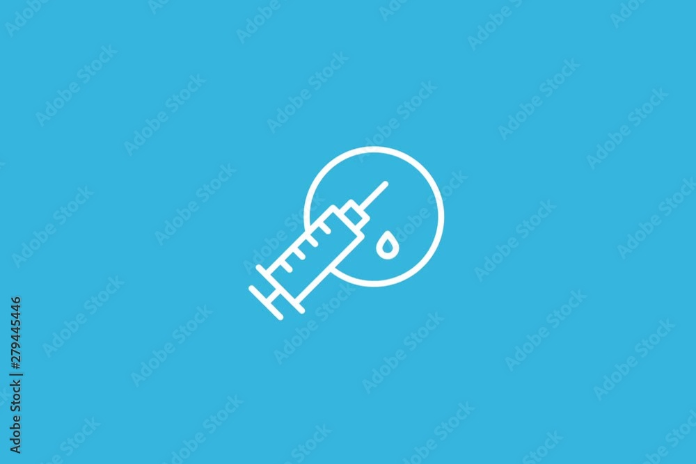 Vaccination Line Icon Animation with Alpha stock video Vaccination Line Icon Animation with Alpha stock video
