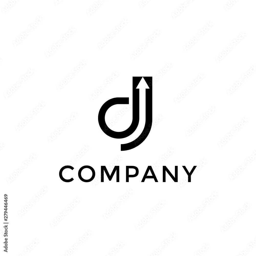 Letter D Logo Line With Negative Space Arrow - Vector Letter D Logo Line With Negative Space Arrow - Vector