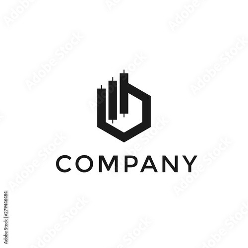 letter B trade marketing logo design vector. initial B and chart diagram graphic concept. company, corporate, business, finance symbol icon. - Vector