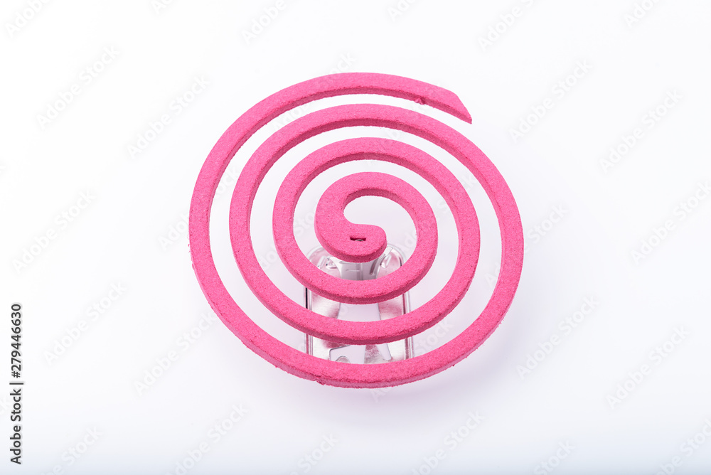 Pink mosquito repellent on white background. Pink mosquito repellent on white background.