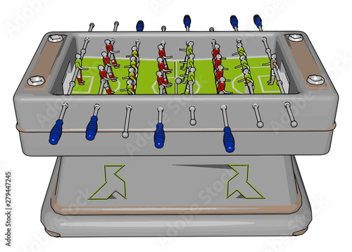 Table football toy, illustration, vector on white background.