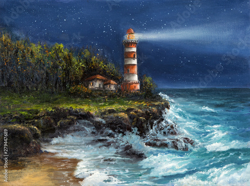 Lighthouse at night