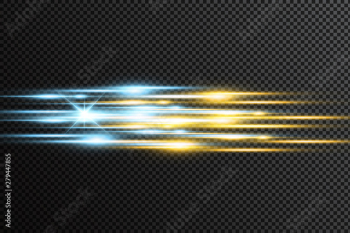 Abstract lines with glow light effect. Glow special light effect. Glowing lines on transparent background. Lines vector.