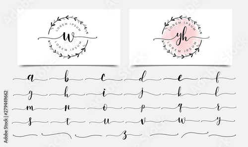 Feminine Floral letters logo design template - Vector