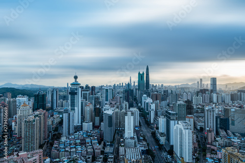 Scenery of Jingji 100 and Diwang Building, Shenzhen, Guangdong, China