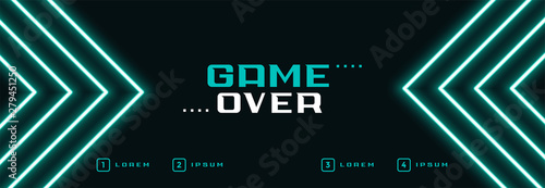 digital neon game over banner design