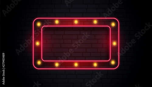empty classic neon sign frame