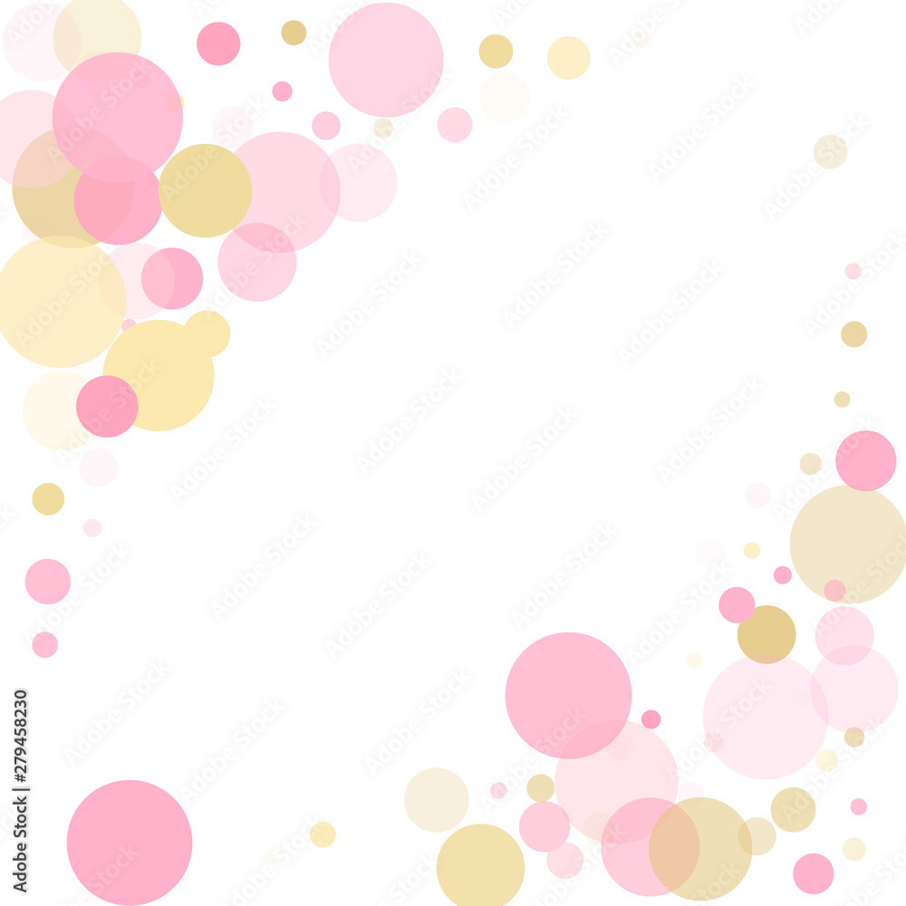 Rose gold confetti circle decoration for party invitation card. Rose gold confetti circle decoration for party invitation card.
