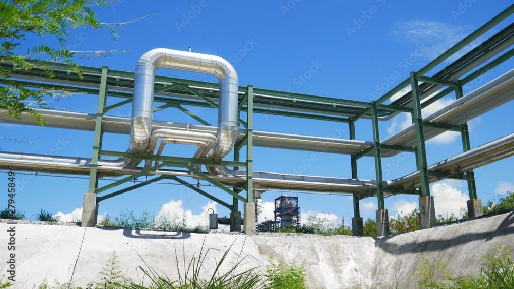 Oil and gas pipeline, industrial equipment in refinery plant Oil and gas pipeline, industrial equipment in refinery plant