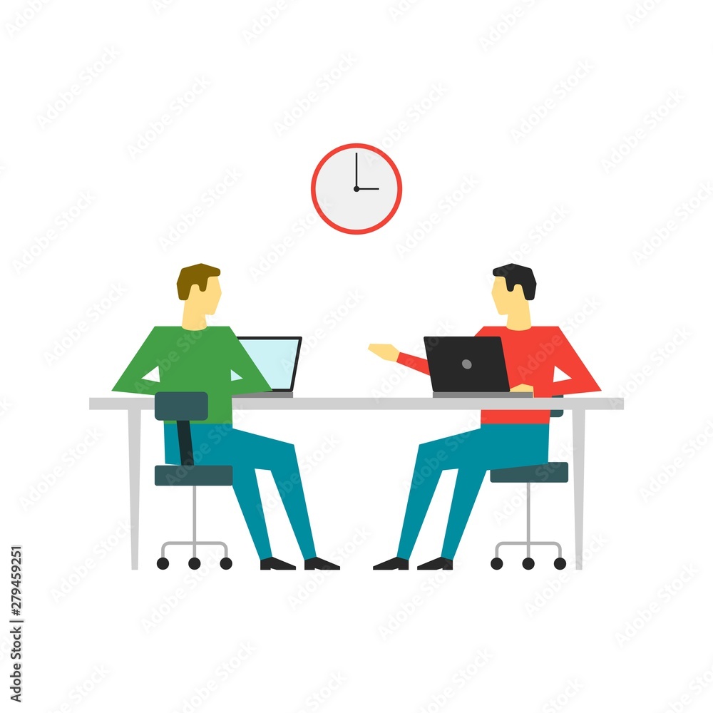 People working with laptops on the workplace People working with laptops on the workplace