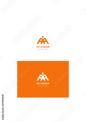 AA Human company logo template.