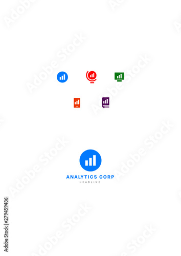 Analytics corp company logo template.