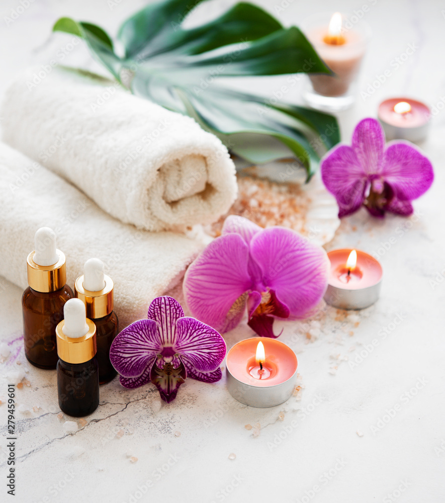 Spa products with orchids Spa products with orchids