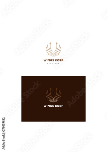 Wings corp company logo template.