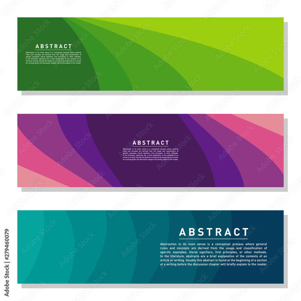 Fototapeta premium Modern abstract Banner set. Cool gradient shapes composition. Eps10 vector. Abstract Background Template Vector