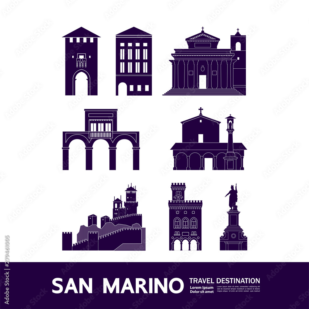San Marino travel destination grand vector illustration.
