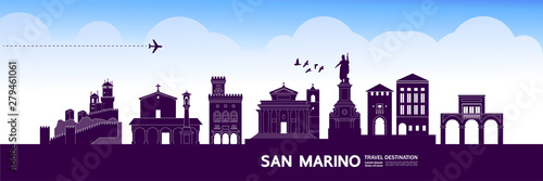 San Marino travel destination grand vector illustration.