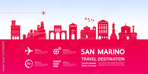 San Marino travel destination grand vector illustration.