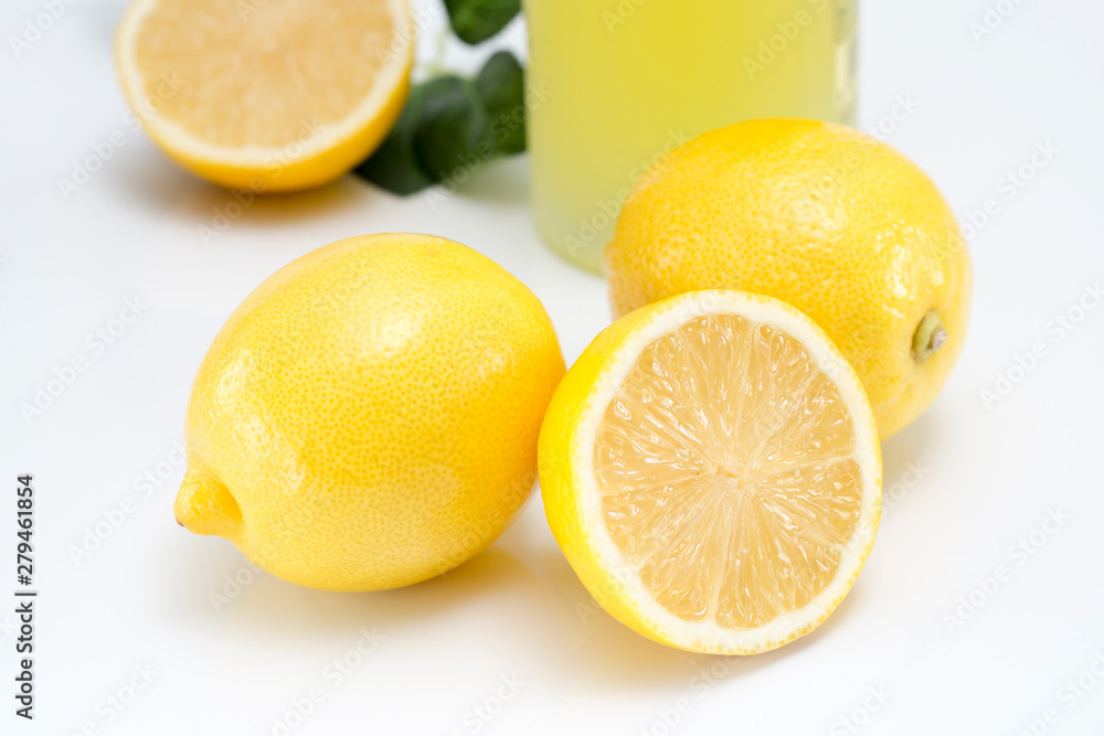 Juicy lemons on a completely white background. Fruits and vitamins Juicy lemons on a completely white background. Fruits and vitamins