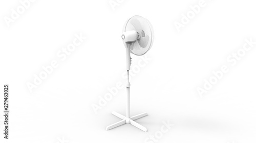 3d rendering of a turning fan isolated in white studio background