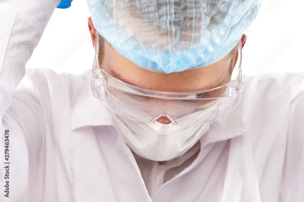 Fototapeta premium Pharmacist with single cure pill in hand