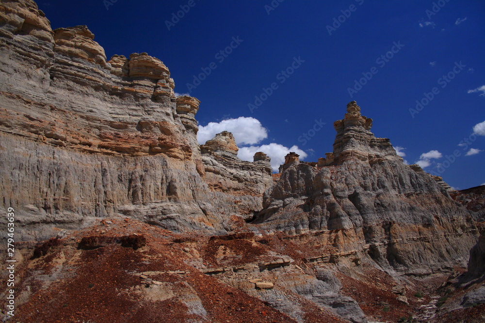 Kazakhstan. Ustyurt Plateau. Multicolored clay.