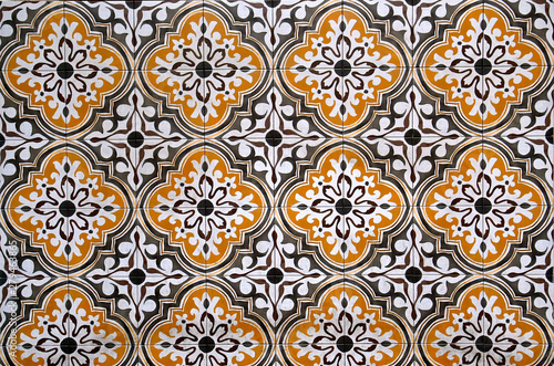 Mosaic of peranakan tiles. photo