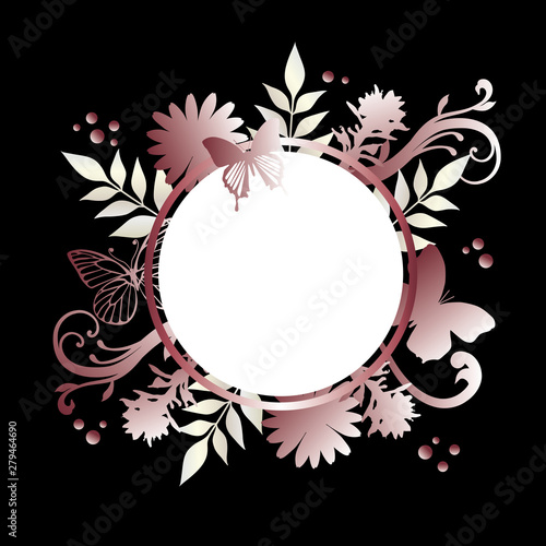 vector background of pink gold butterfly