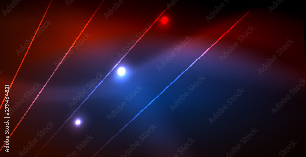 Neon glowing wave, magic energy and light motion background Neon glowing wave, magic energy and light motion background