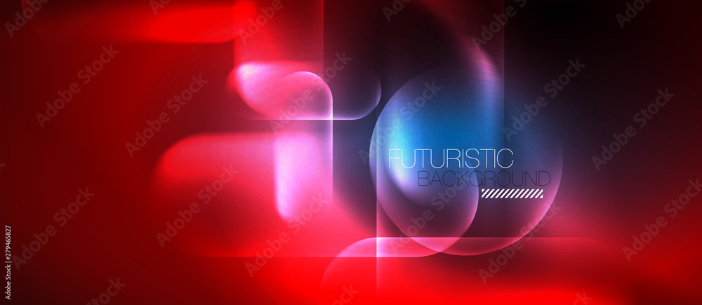 Blue neon round shapes techno background Blue neon round shapes techno background