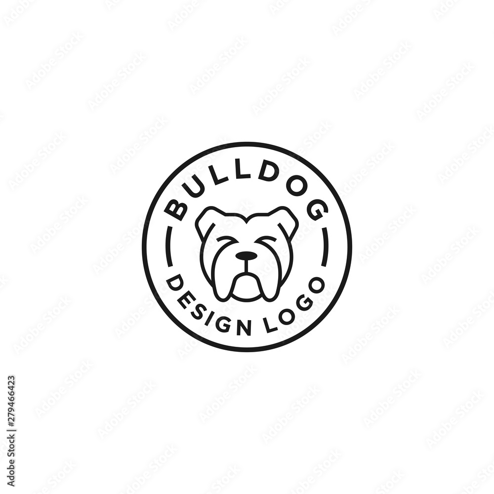 Bulldog logo vector design template in isolated white background Bulldog logo vector design template in isolated white background
