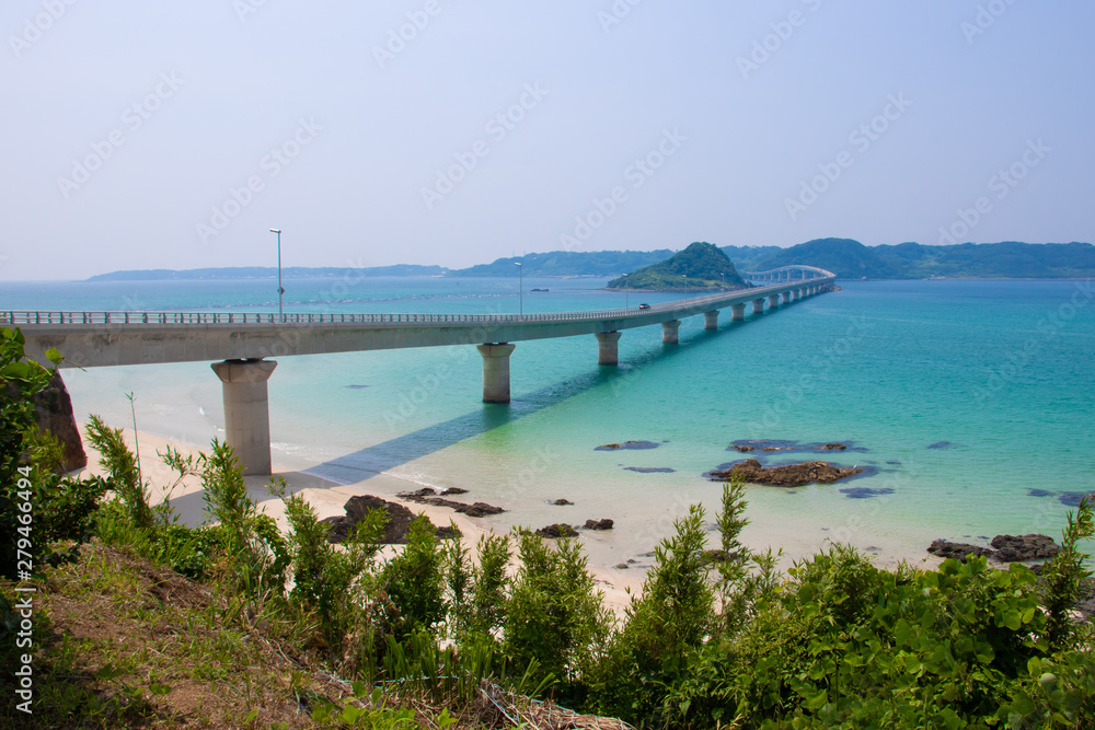 Tsunoshima Bridge in Shimonoseki, Yamaguchi, Japan